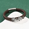 11.5MM Microfiber Leather Braided Cord Leopard Bracelets BJEW-H631-02AS-02-2