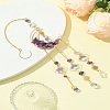 Natural Amethyst Chips Moon Pendant Decorations HJEW-FS00027-05-8