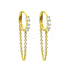 S925 Silver Circle Earrings with Zircon Chain Tassel Ear Jewelry TY5498-1-1