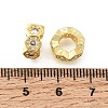 Hexagon Brass Micro Pave Clear Cubic Zirconia European Beads KK-Z156-01G-01-2
