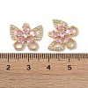Brass Micro Pave Clear Cubic Zirconia Pendants KK-S367-18A-3