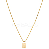 1Pc Stainless Steel Letter Rectangle Pendant Necklaces NJEW-LP0001-34L-G-1