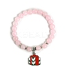 Christmas Theme Natural Rose Quartz Stretch Bracelets PW-WGDD6ED-02-1