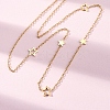 304 Stainless Steel Star Link Chain Necklaces NJEW-R026-13G-2