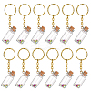 12Pcs Mini Glass Wishing Bottle Pendant Decorations with Plastic Paillette KEYC-DR00007-1