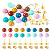 DIY Half Round Opaque Resin Stud Earring Jewelry Kits DIY-TA0010-78-2