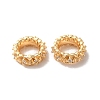 Brass Micro Pave Cubic Zirconia Rondelle European Beads KK-M242-03G-3