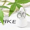 Brass Micro Pave Clear Cubic Zirconia Cuff Rings for Women Men RJEW-Z080-03P-1