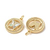 Brass Micro Pave Clear Cubic Zirconia Pendants KK-B083-37D-G-2