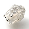Buddha Head Rack Plating Brass Micro Pave Clear Cubic Zirconia Beads KK-U019-12P-2