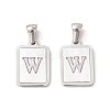 304 Stainless Steel Pave Shell Pendants STAS-G327-01P-W-1