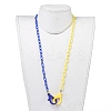 Personalized Two Tone ABS Plastic Cable Chain Necklaces X-NJEW-JN02825-05-4