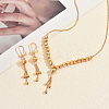 Vintage Brass Round Beaded Tassel Necklace & Earrings for Women KK0094-3