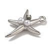 Alloy ABS Pearl Pendants PALLOY-F312-59P-2