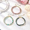 3Pcs Natural Rhodonite & Chrysocolla & Lapis Lazuli &  Dyed Hemimorphite Round Beadeds Double-layered Bracelets for Women BJEW-JB12095-1