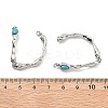 Brass Synthetic Turquoise Toggle Clasps KK-B129-19P-3