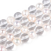 Transparent Glass Beads Strands PEAR-N019-06-2