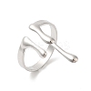 Non-Tarnish 304 Stainless Steel Melting Drop Open Cuff Rings for Women RJEW-L107-001P-1