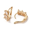 Brass Micro Pave Cubic Zirconia Hoop Earrings EJEW-C073-14KCG-2