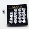 Cubic Zirconia Stud Earrings EJEW-E098-G-01-1
