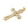 Rack Plating Brass Micro Pave Clear Cubic Zirconia Pendants KK-B092-36G-2