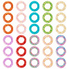 40Pcs 10 Colors Baking Paint and Golden Metal Enlaced Glass Beads DGLA-TA0001-65-2