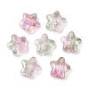 Transparent Spray Painted Frosted Glass Beads GLAA-NH0003-01-2