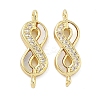 Natural Shell Infinity Links Connector Charms KK-A282-03A-G-1