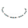 Summer Beach Natural Red Jasper & Synthetic Turquoise & White Shell & Coconut Beaded Necklaces NJEW-JN05012-1