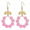 Imitation Jade Glass Beaded Ring Dangle Earrings EJEW-JE05567-05-1