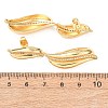 Brass Micro Pave Clear Cubic Zirconia Dangle Stud Earrings for Women EJEW-F418-23G-5