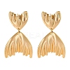 Brass Fishtail Stud Earrings EJEW-R014-08G-3