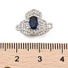 Brass Micro Pave Clear Cubic Zirconia Box Clasps KK-C075-16P-3