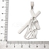 201 Stainless Steel Pendants STAS-V013-15P-3