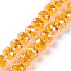 Transparent Electroplate Glass Beads Strands GLAA-E036-01A-1