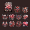 10Pcs 10 Styles Butterfly & Rose PET Decorative Stickers PW-WG90251-01-1