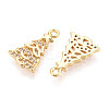 Brass Micro Pave Clear Cubic Zirconia Pendants KK-T077-45G-2