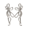 304 Stainless Steel Bowknot Cuff Earrings EJEW-C113-02P-1