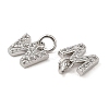 Brass Micro Pave Grade AAA Cubic Zirconia Charms LS-ZIRC-P067-11P-W-NR-3