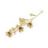 Three-Dimensional Flower Brass Pendants KK-V006-02G-01-3