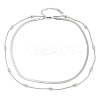 304 Stainless Steel Snake Chain Double Layer Necklaces for Women NJEW-Z072-03P-2