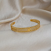 Vintage Hammered 304 Stainless Steel Multi-strand Cuff Bangles for Women AJ6872-4