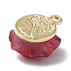 Opaque Resin Rose Pendants X-PALLOY-Z016-02G-2