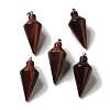 Dyed & Heated Natural Red Tiger Eye Pendants G-Z055-02P-17-1