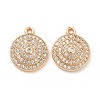 Brass Micro Pave Clear Cubic Zirconia Pendants KK-E071-16KCG-2