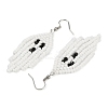 Halloween Theme Ghost Handmade Glass Seed Beaded Dangle Earrings EJEW-MZ00479-5