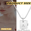 1Pc Stainless Steel Letter Rectangle Pendant Necklaces NJEW-LP0001-34A-P-2