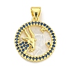 Brass Micro Pave Clear Cubic Zirconia Pendants KK-K354-04G-03-1