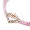 Alloy Rhinestone Heart Link Bracelet BJEW-JB10002-01-3
