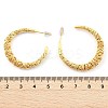 Textured C-Shaped Brass Hoop Earrings for Women EJEW-U055-19G-3
